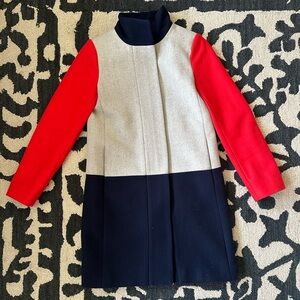 J. Crew color block wool peacoat size 0